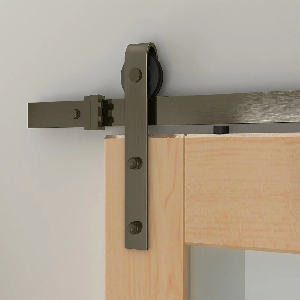 Designer Collection Hook Strap Rolling Door Hardware Door Kit, No, 78-3/4″