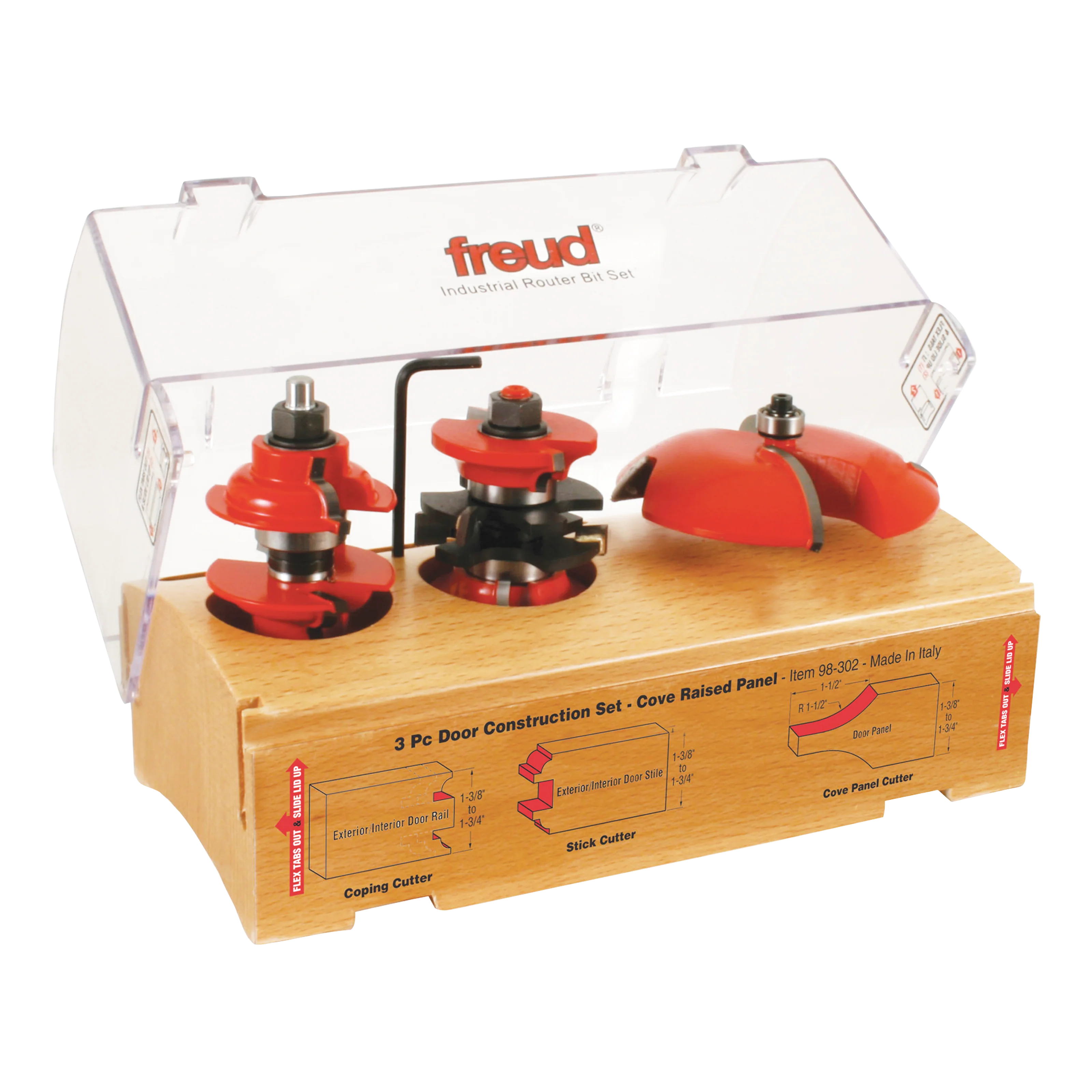 Freud 3 Piece Quadra-Cut Door Construction Bit Set 99-267 & 99-518 Bits