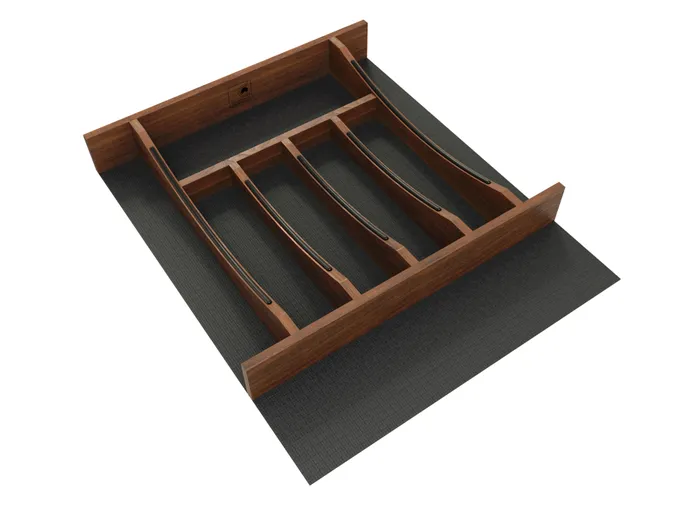 Craftsman Collection Solid Maple Cutlery Drawer Insert w/ Black Accents, 21″ Walnut