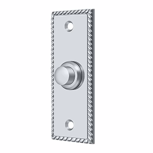 Deltana Bell Button Rectangular Dimensions 3-1/3″ x 1-1/3″ Chrome Rope Style