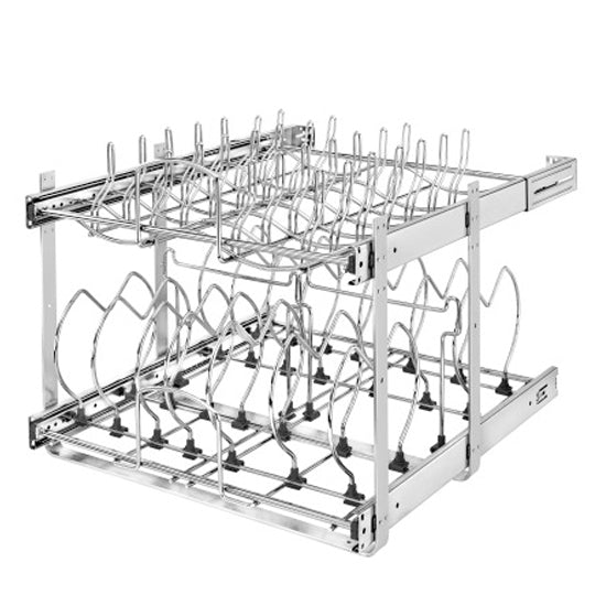 Rev-a-shelf 2 Tier Cookware Organizer Chrome Wire 21″ Width