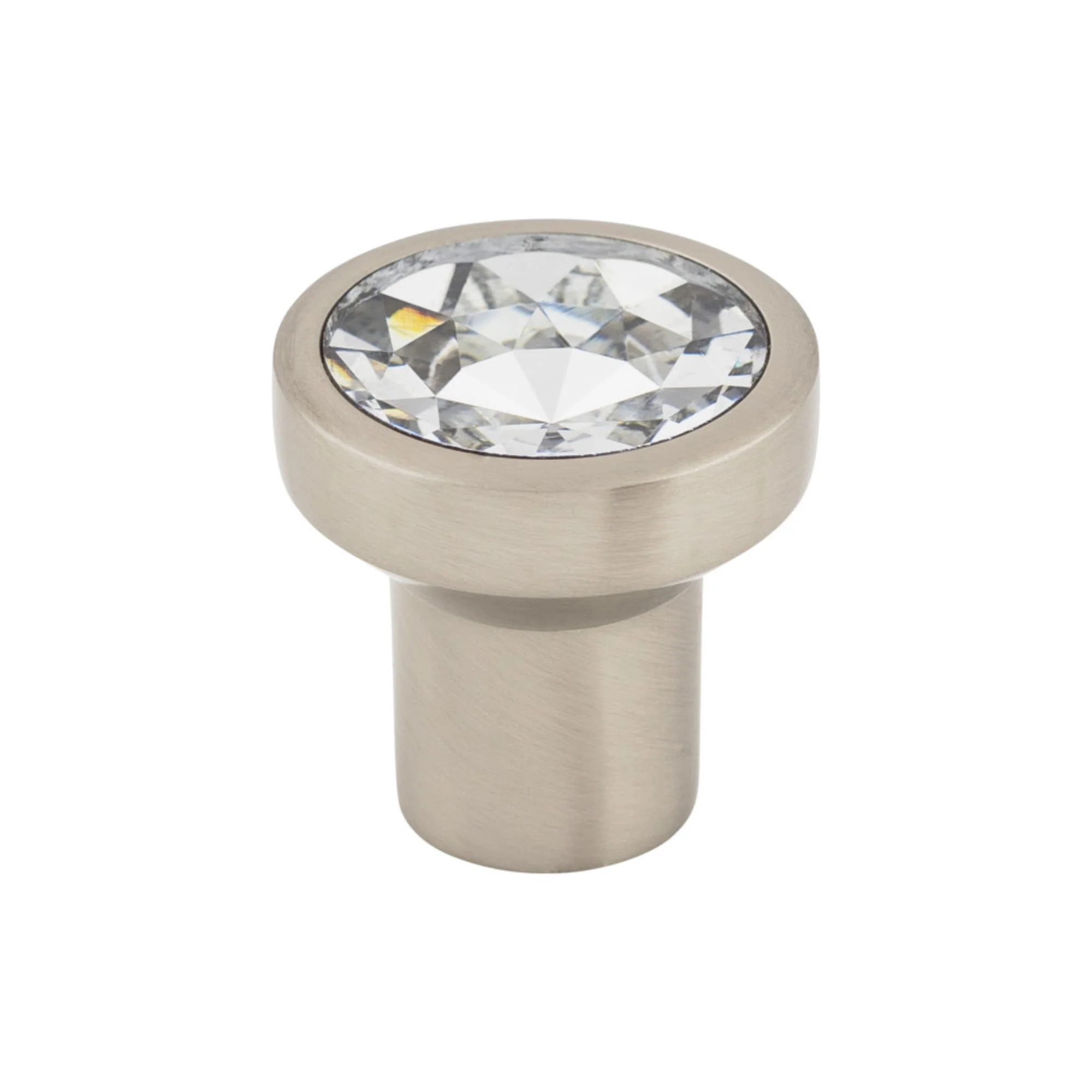 Top Knobs Barrington Knob Satin Nickel 1-1/8″ Diameter Wentworth Crystal Style