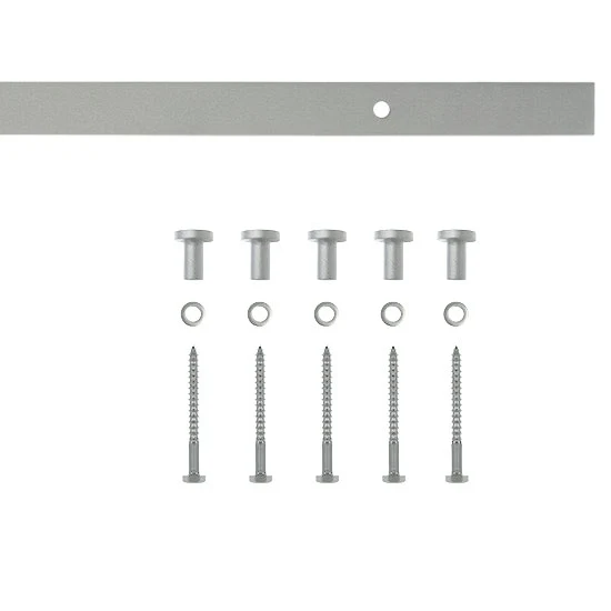 Furniture Barn Door Flat Track And Mounting Spacers W/ Lag Screws 72″ Length Satin Nickel