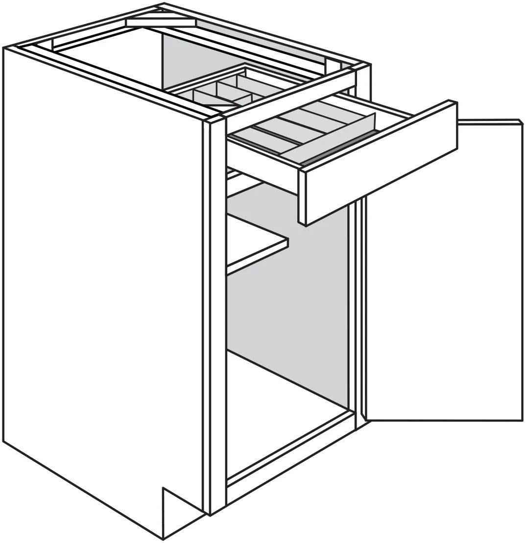 Base w/ Utility Tray 12 W X 34-1/2 H X 24 D - Dover Oak by JSI