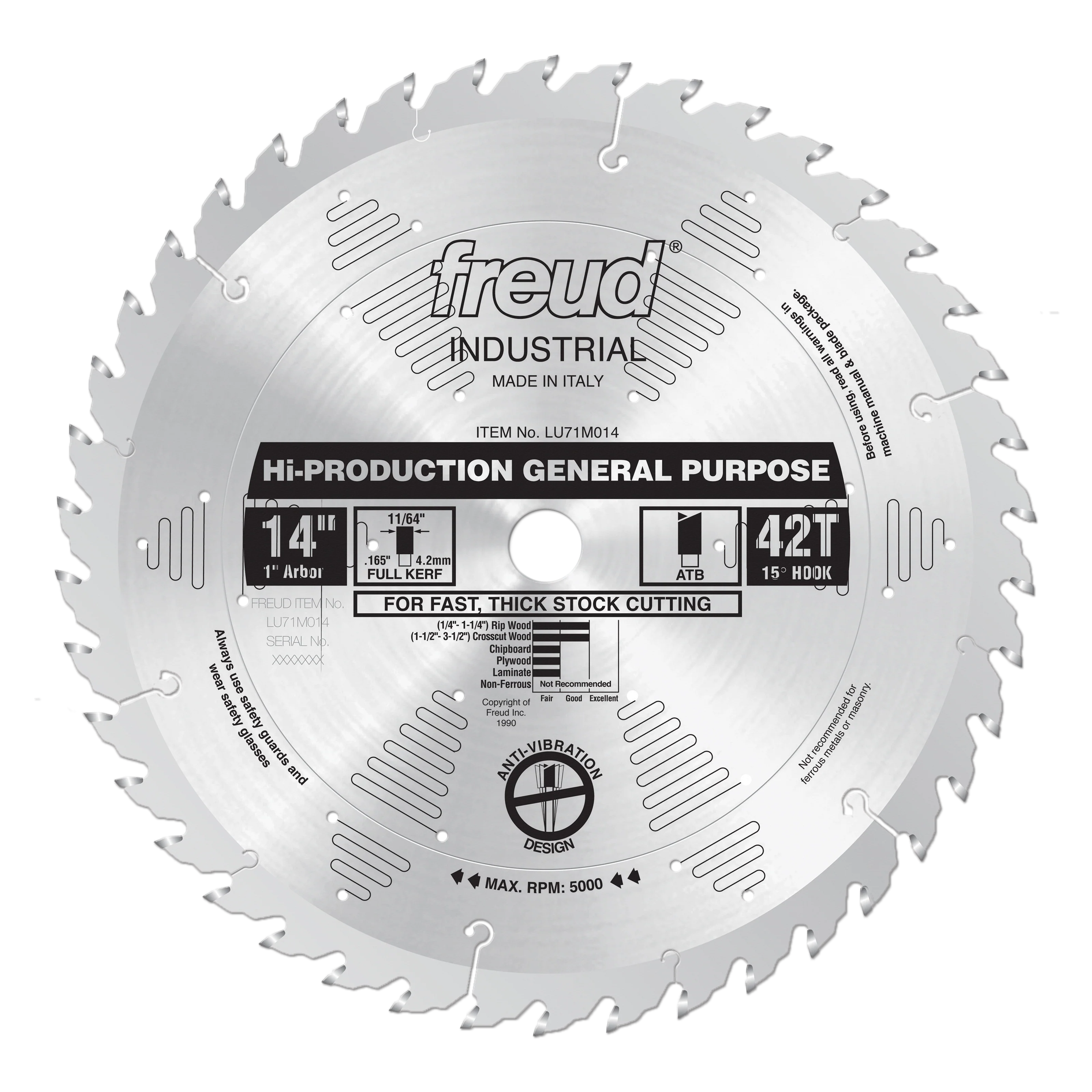 Freud Hi-Production General Purpose Blade 14″ Diameter Silver