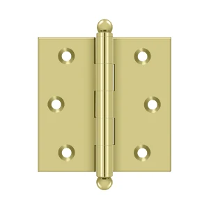 Deltana 2-1/2″ x 2-1/2″ Hinge With Ball Tips, Polished Brass