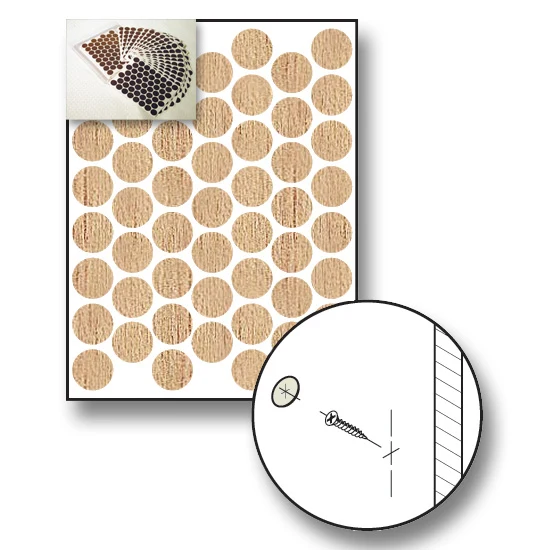 Unfinshed Wood Fastcap 9/16″ Diameter, Hickory, 20 Sheets