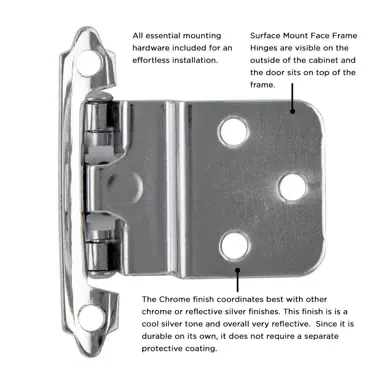 Hickory Hardware Surface Mount Self-Closing Hinge 2-3/4" x 2-5/16"