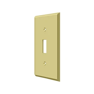 Deltana Switch Plate Standard Polished Brass Single Style