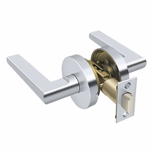 Deltana Zinc Portmore Lever With Escutcheon Passage Door, Polished Chrome, Round, Portmore