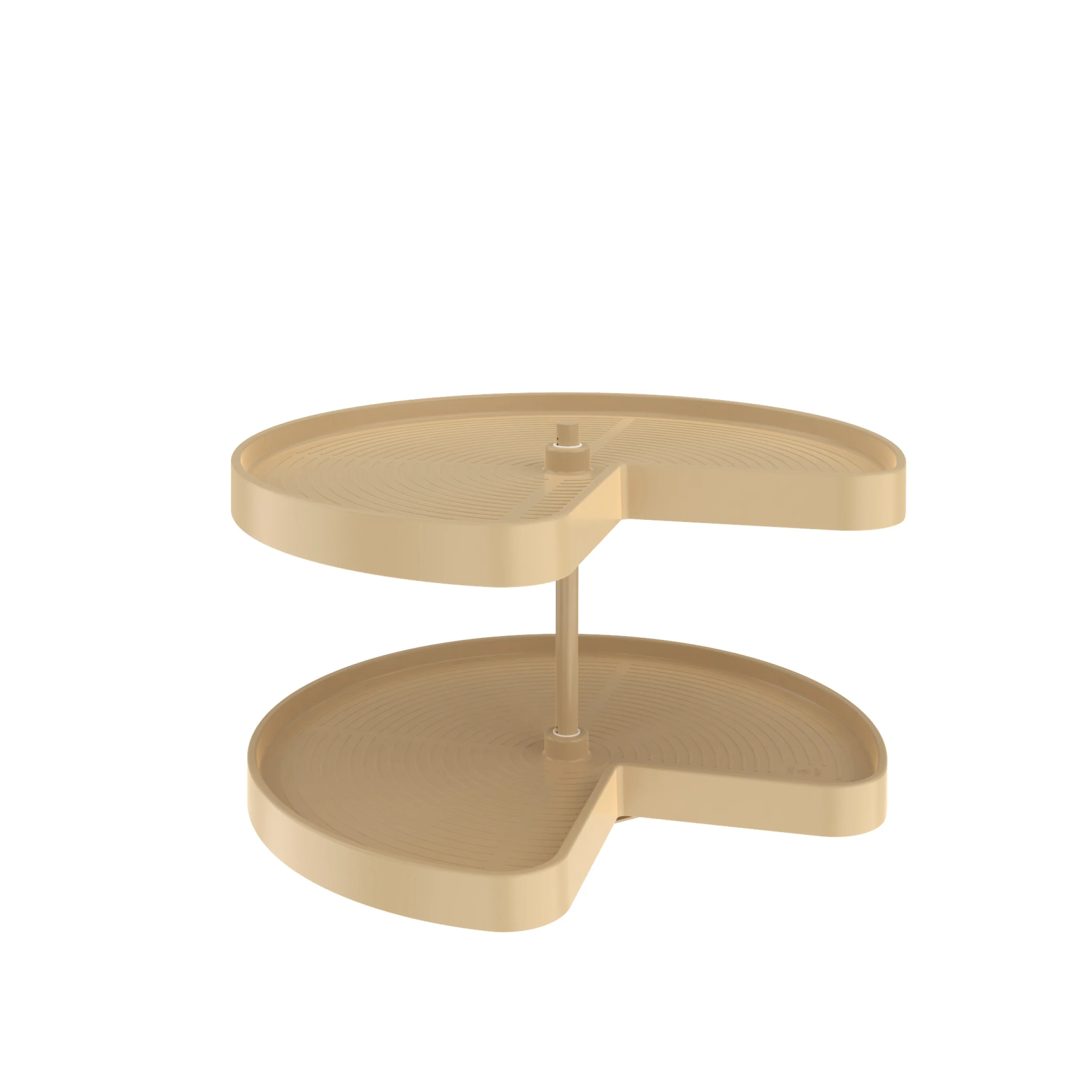 Rev-a-shelf Lazy Daisy Polymer Kidney Bottom Mount 2 Tray Lazy Susan, 28″