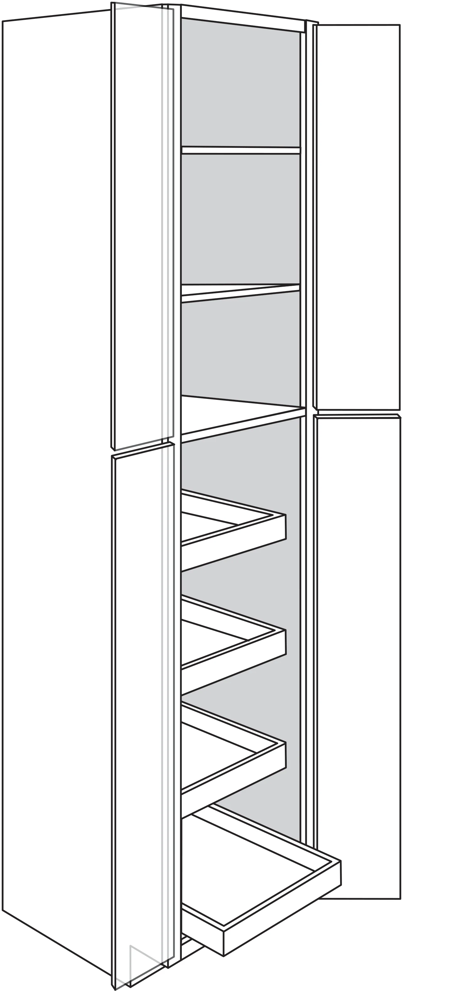 Pantry Cabinet w/ Pull Out Trays 24 W X 93 H X 24 D (4 Trays) – Teton Paint by Legend