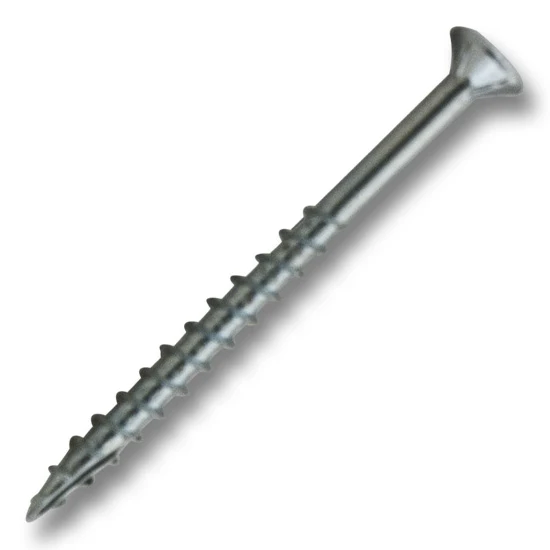 #8 Screw Flat Head #2 Square Coarse Thread Type 17 2-1/4" Length Zinc, Multiples of 100