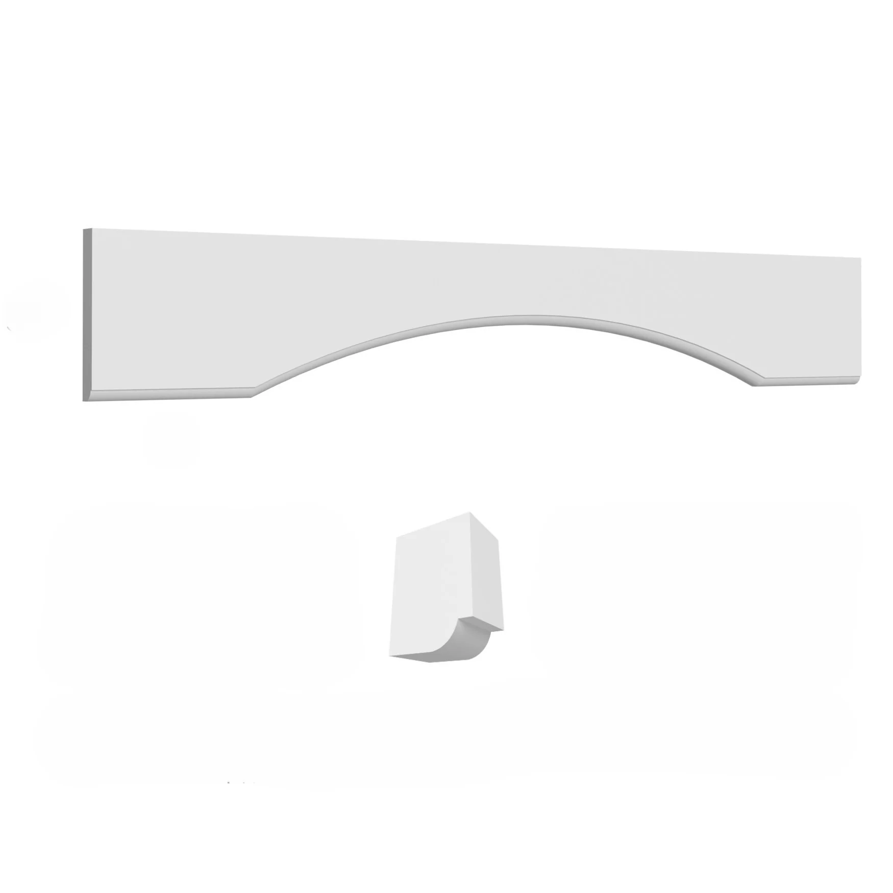 Valance Arched 54 W X 5-1/2 H X D (Trimmable to 48 W) – Hallmark Frost by Fabuwood