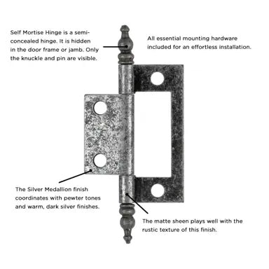 Hickory Hardware Self Mortise Free Swinging Hinge 3-1/8" x 1-7/16"