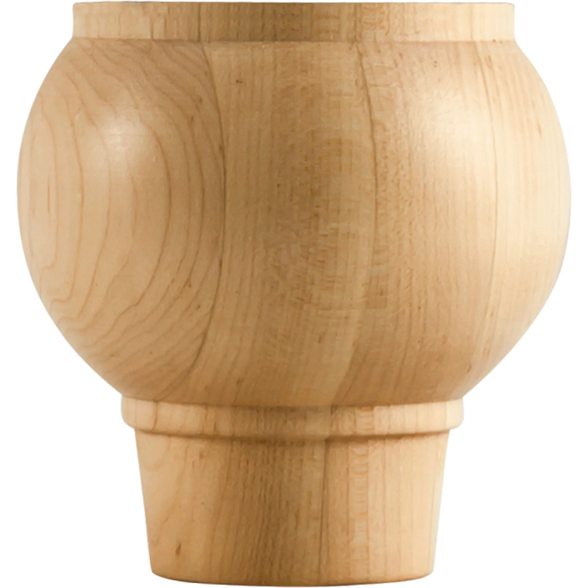 Hardware Resources Round Tapered Bun Foot Rubberwood 4″ Length