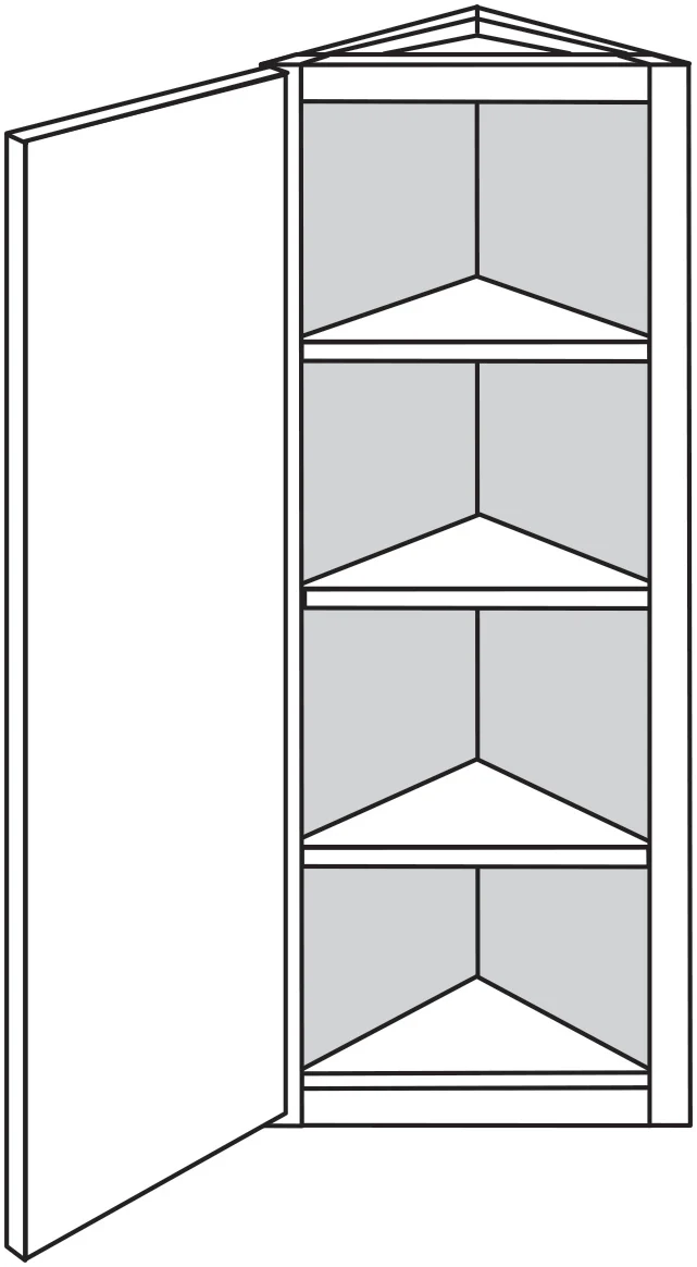 Angled Corner Wall Cabinet 12 W X 39 H X 12 D – Rustic Denali Stain by Legend