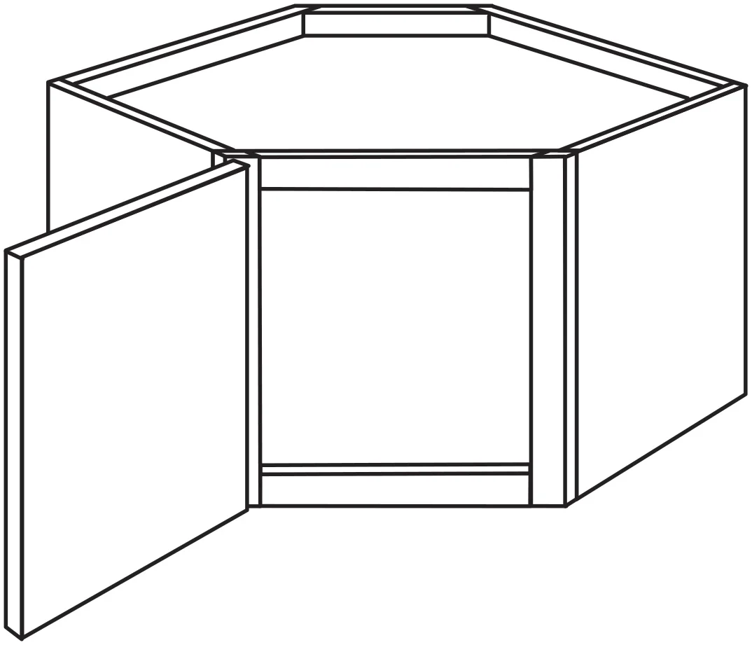 Wall Diagonal Corner 24 W X 12 H X 12 D (Assembled only) – Essex Oak by JSI