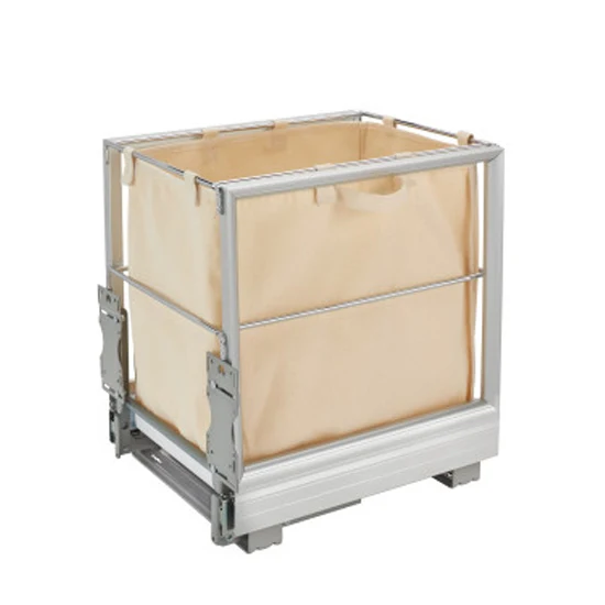 Silver Single Wire Hamper With Rev-A-Motion And Canvas Bag