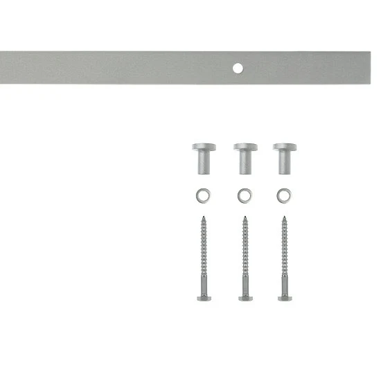 Furniture Barn Door Flat Track And Mounting Spacers W/ Lag Screws 48″ Length Satin Nickel