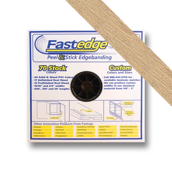 Fastedge Unfinished Wood 13/16″ PSA Roll, 50 foot, White Oak