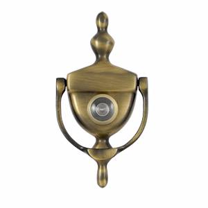 Deltana Door Knocker-Viewer, Antique Brass, 3-3/4″