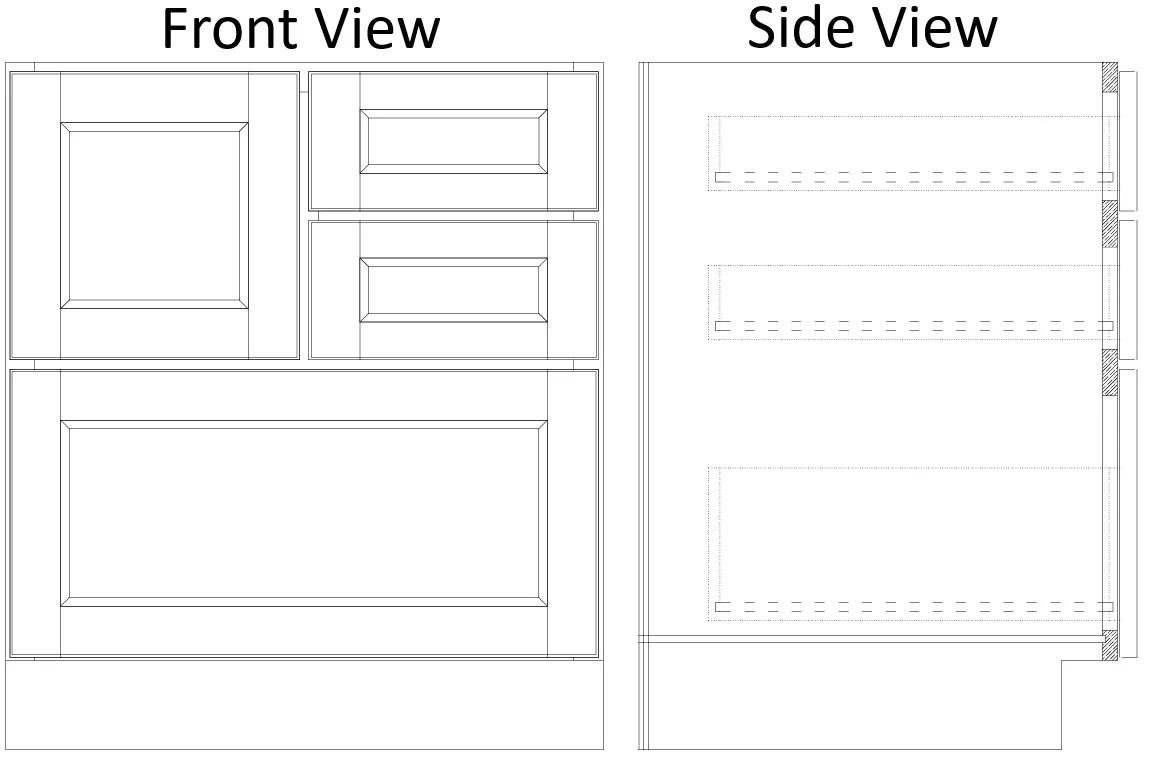 4 Drawer Base 30 W X 34-1/2 H X 24 D – Sonona Wheat by Horning