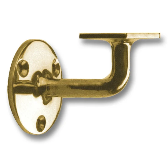 Flat Rail Bracket Polished Brass