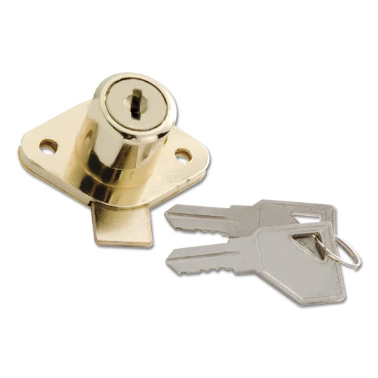 Cabinet & Drawer Lock, 3/4″ Max Thickness, Keyed Different, Polished Brass