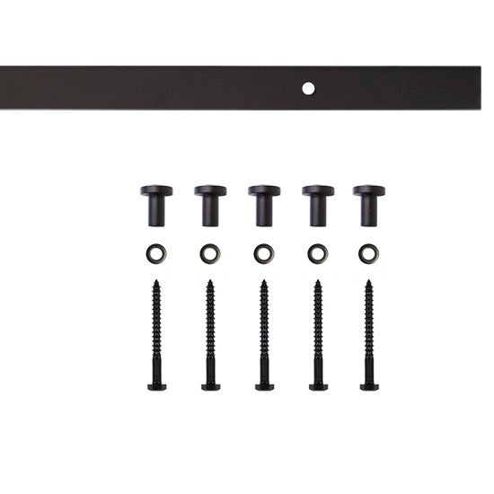 Furniture Barn Door Flat Track And Mounting Spacers W/ Lag Screws 72″ Length Black