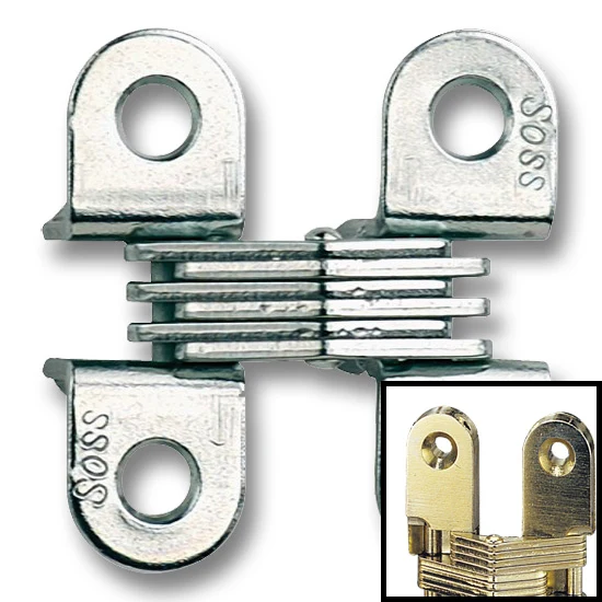 SOSS Hinge #303 1-1/2″ Over All Height, Satin Brass