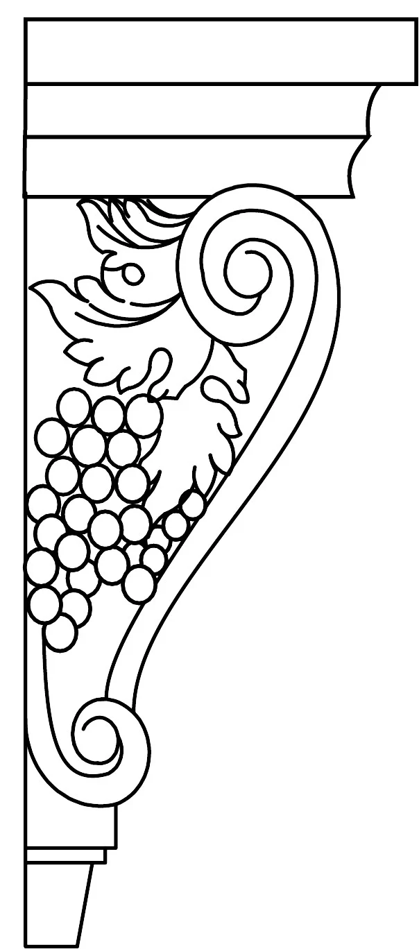 Grape Corbel 4 W X 10 H X 5 D – Hallmark Frost by Fabuwood