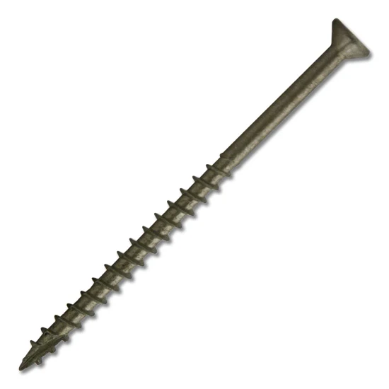 #8 Flat Head Screw With Nibs #2 Square Coarse Double Auger Type 17 Point