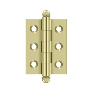 Deltana 2″ x 1.5″ Hinge With Ball Tips, Polished Brass Unlacquered