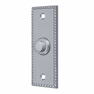 Deltana Bell Button Rectangular Dimensions 3-1/3″ x 1-1/3″ Brushed Chrome Rope Style
