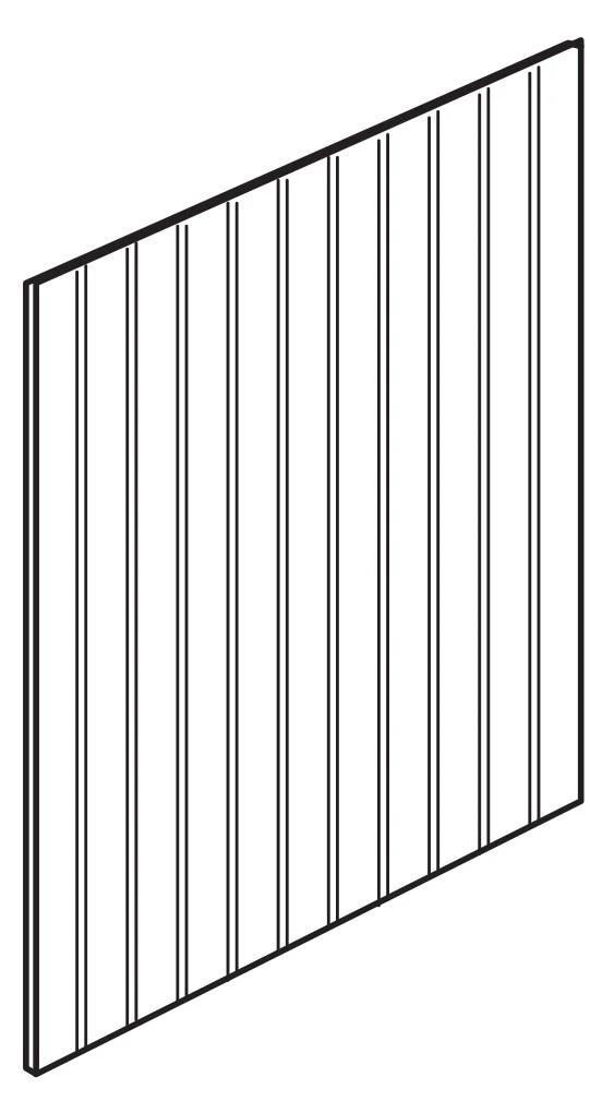 Beadboard Island End Panel 48 H X 96 L X 1/4 Th – Trenton Recessed by JSI