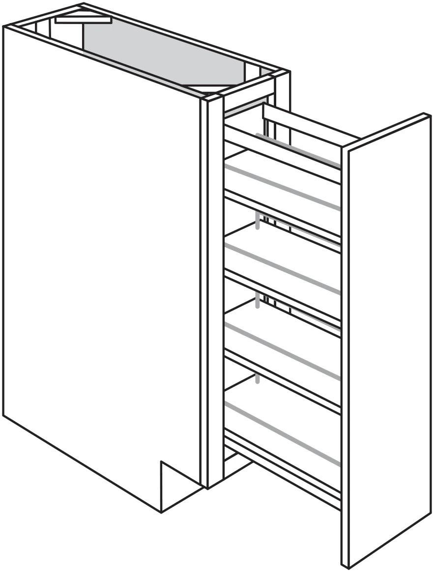 Base w/ Organizer Pullout 9 W X 34-1/2 H X 24 D - Dover Oak by JSI