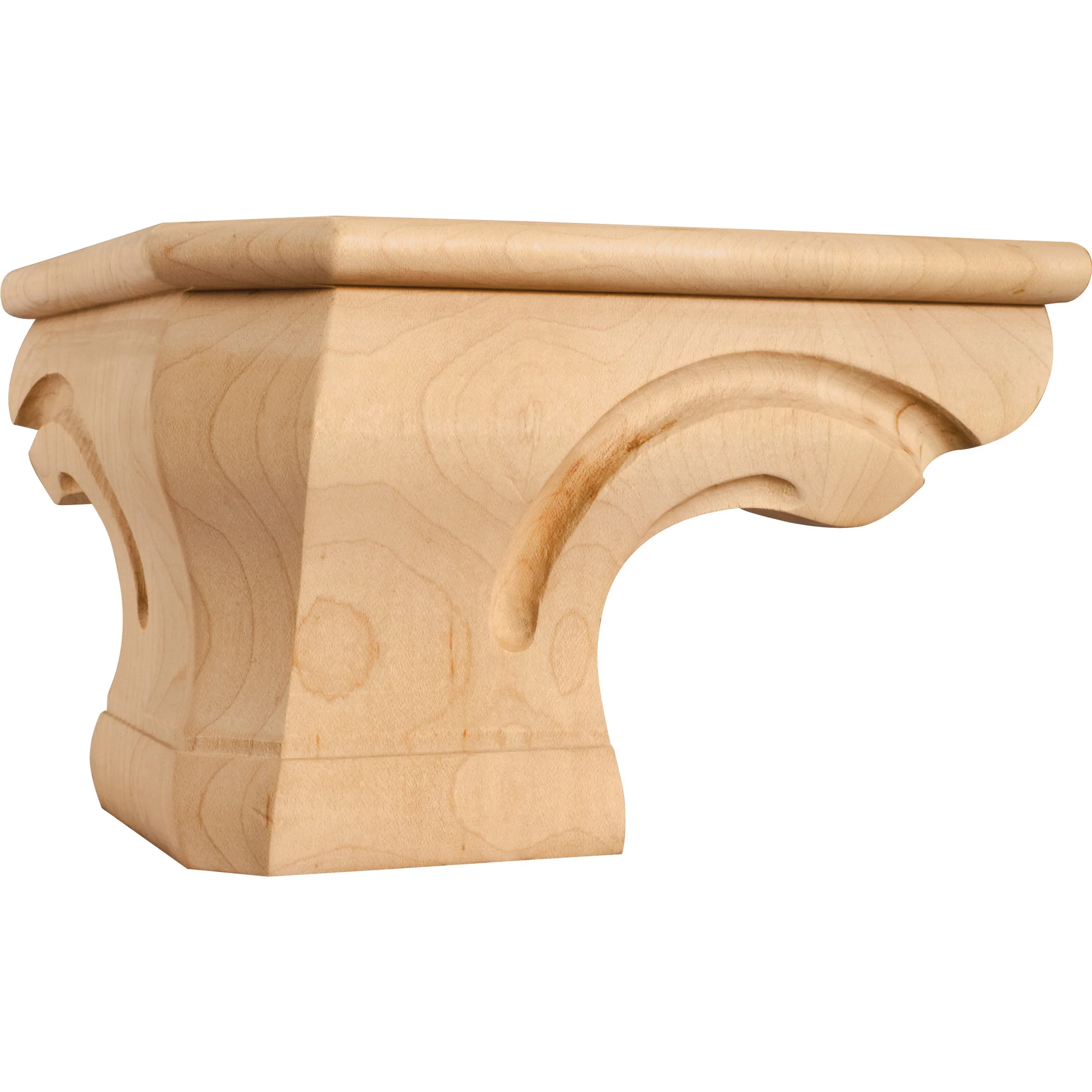 Hardware Resources Rounded Corner Pedestal Foot Oak 4-1/2″ Height