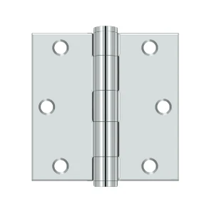 Deltana 3-1/2” x 3-1/2” Heavy Duty Square Hinge, Thickness .119”, Chrome