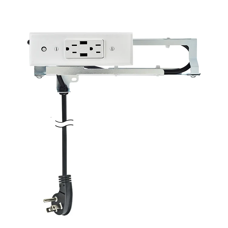 Docking Drawer Blade In-Drawer Outlet, Integrated Safety Shutoff, (2) Usb-A & (2) 15 Amp Ac, White