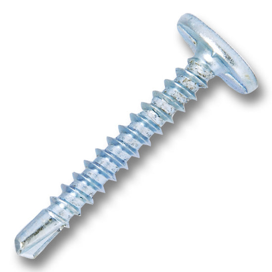#10 Power Head Sheet Metal Screws Square Drive With Nibs Zinc Finish