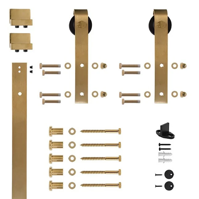 Designer Collection Hook Strap Rolling Door Hardware Door Kit, Yes, 96″