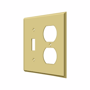 Deltana Switch Plate Single Switch/ Outlet Polished Brass Double Style