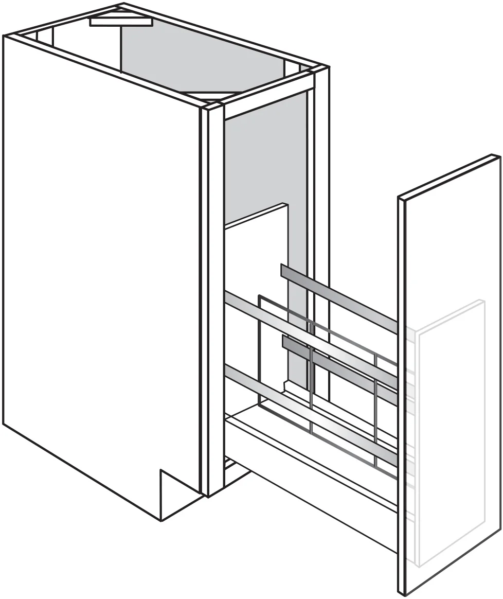 Base w/ Tray Divider Pullout 9 W X 34-1/2 H X 24 D - Dover Oak by JSI