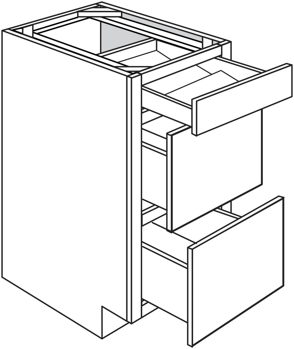 Base 3 Drawer w/ Spice Tray 12 W X 34-1/2 H X 24 D – Essex Oak by JSI