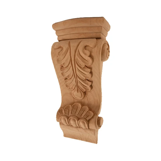 Low Profile Acanthus Corbel Rubberwood 3-1/2″ x 1-1/2″ x 8″