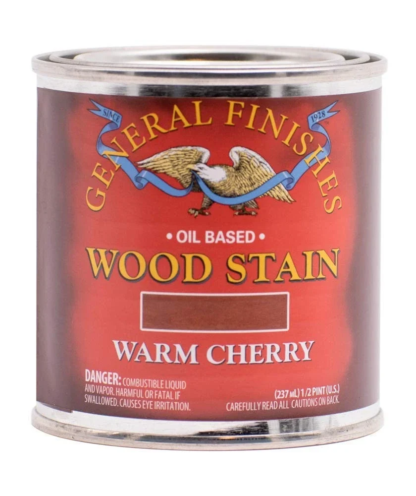 General Finishes Oil Base Stain, Warm Cherry, Half Pints