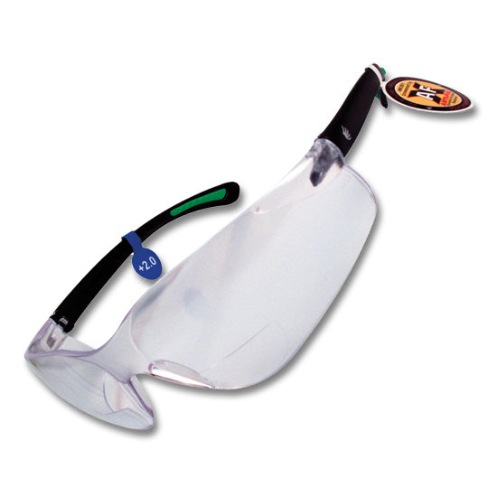 Fast Cap Bi-focal Safety Glasses With Lens ANSI Rated Z87.1, 2 Diopter