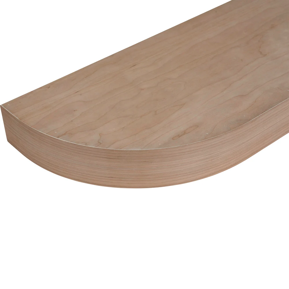 30" L x 2.5" T x 10" D Curved Floating Shelf, 8.5" Radius, 1 Corner, Alder