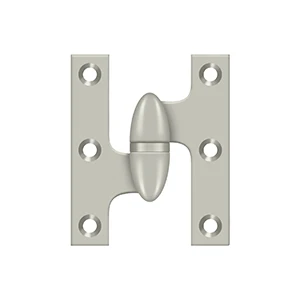 Deltana 2″ Length, 2-1/2″ Height Olive Knuckle Hinge, Satin Nickel, Left
